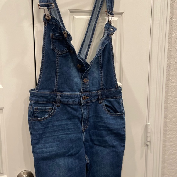 Wax Denim Jeans Overalls Woman’s Dark Blue Wash Size: Medium Preloved - Picture 6 of 12